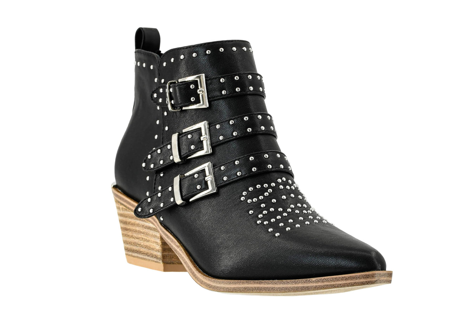 Corkys Footwear Women's Hey Girl Amazing Ankle Bootie - Featuring a 2.5-Inch Heel, Three Adjustable Buckles, A Western Studded Upper, And A Full Side Zip - All-day Wear