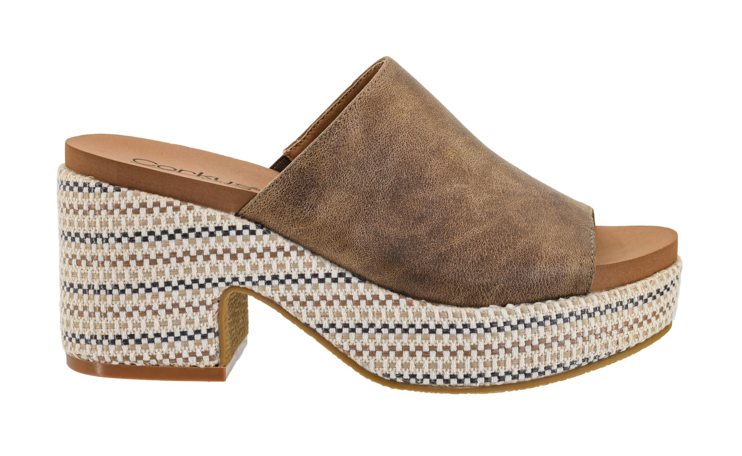 Corkys Footwear Totally Buggin Heeled Sandal - With A 3.25-Inch heel And 1-Inch platform, Chunky Heel, Slip-on Comfort, EVA Insole, and a Stylish Raffia Outsole