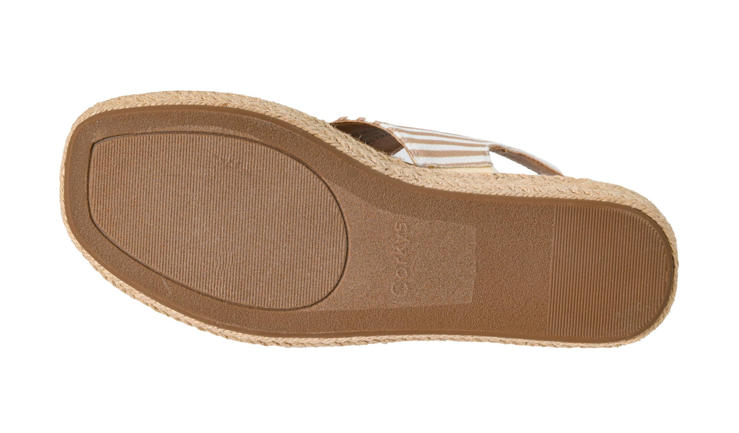 Corkys Footwear Women's Ready Or Not Wedge Sandals with 2-Inch Heel - Comfort-Enhancing EVA Insoles, Hook and Loop Closure, and Stylish Jute Wrapped Bottom Design