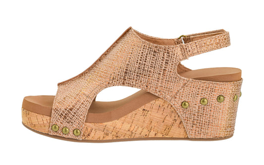 Corkys Footwear Women's Carley Wedges, Featuring Corkys EVA Foam Cushioned Insoles, A 2.5 Inch Heel, Lightweight For All Day Wear, And Hook And Loop Closure