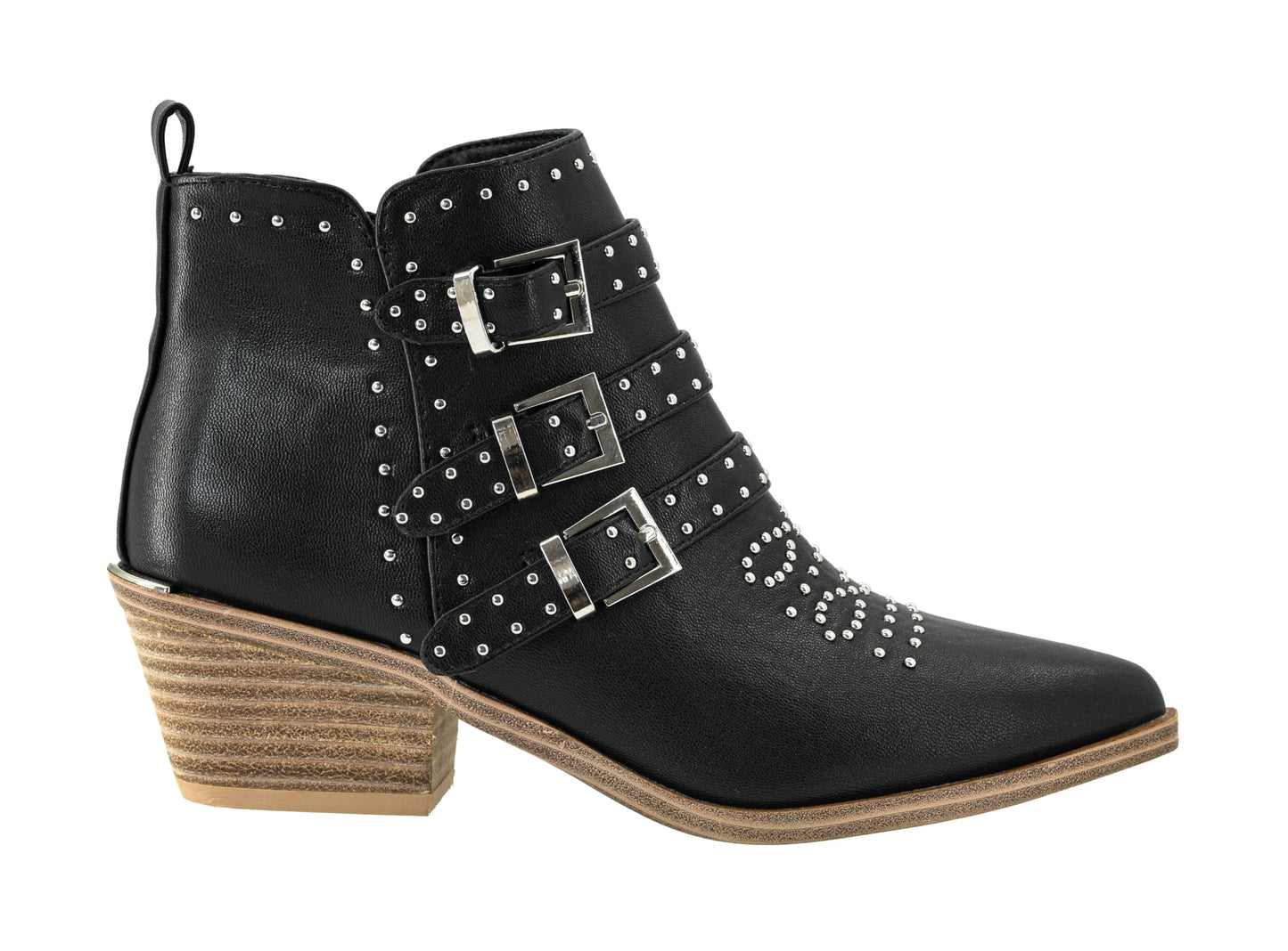 Corkys Footwear Women's Hey Girl Amazing Ankle Bootie - Featuring a 2.5-Inch Heel, Three Adjustable Buckles, A Western Studded Upper, And A Full Side Zip - All-day Wear