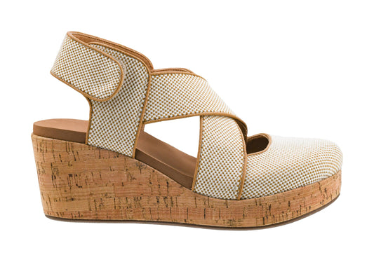 Corkys Footwear Case Closed Wedge - A Stylish 2.5-Inch Heel with 1-Inch Platform, Closed Toe, Cross Strap Upper, Hook N Loop Ankle Strap Closure, and EVA Insoles