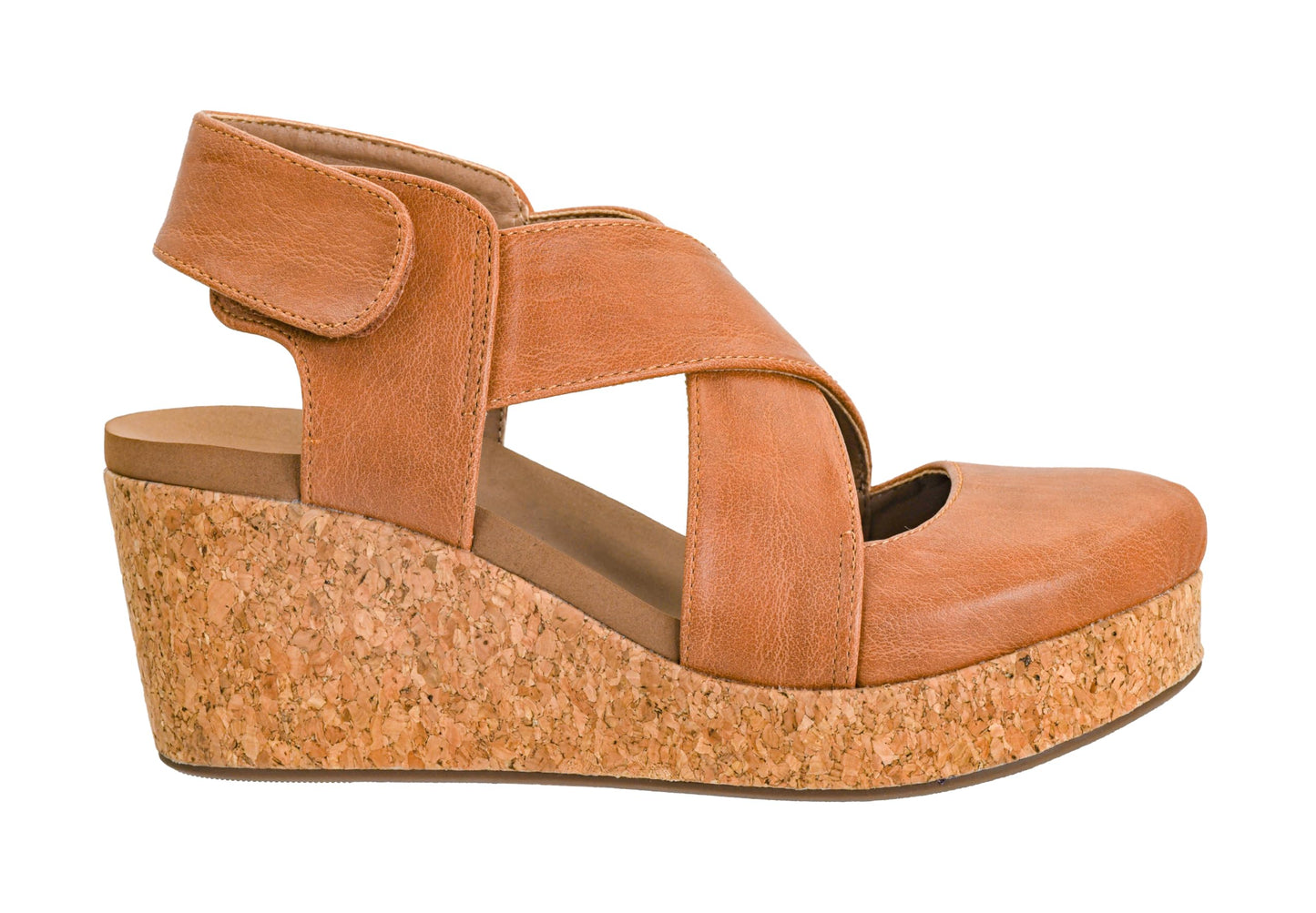Corkys Footwear Case Closed Wedge - A Stylish 2.5-Inch Heel with 1-Inch Platform, Closed Toe, Cross Strap Upper, Hook N Loop Ankle Strap Closure, and EVA Insoles