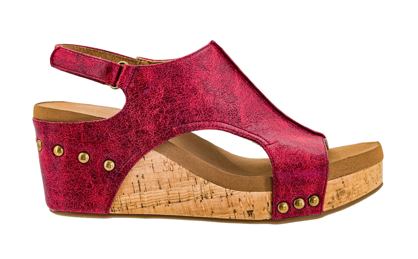 Corkys Footwear Women's Carley Wedges, Featuring Corkys EVA Foam Cushioned Insoles, A 2.5 Inch Heel, Lightweight For All Day Wear, And Hook And Loop Closure