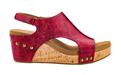 Corkys Footwear Women's Carley Wedges, Featuring Corkys EVA Foam Cushioned Insoles, A 2.5 Inch Heel, Lightweight For All Day Wear, And Hook And Loop Closure