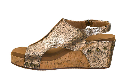 Corkys Footwear Womens Carley Wedges, Featuring Corkys EVA Foam Cushioned Insoles, A 2.5 Inch Heel, Lightweight For All Day Wear, And Hook And Loop Closure