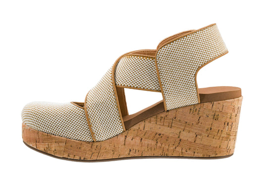 Corkys Footwear Case Closed Wedge - A Stylish 2.5-Inch Heel with 1-Inch Platform, Closed Toe, Cross Strap Upper, Hook N Loop Ankle Strap Closure, and EVA Insoles