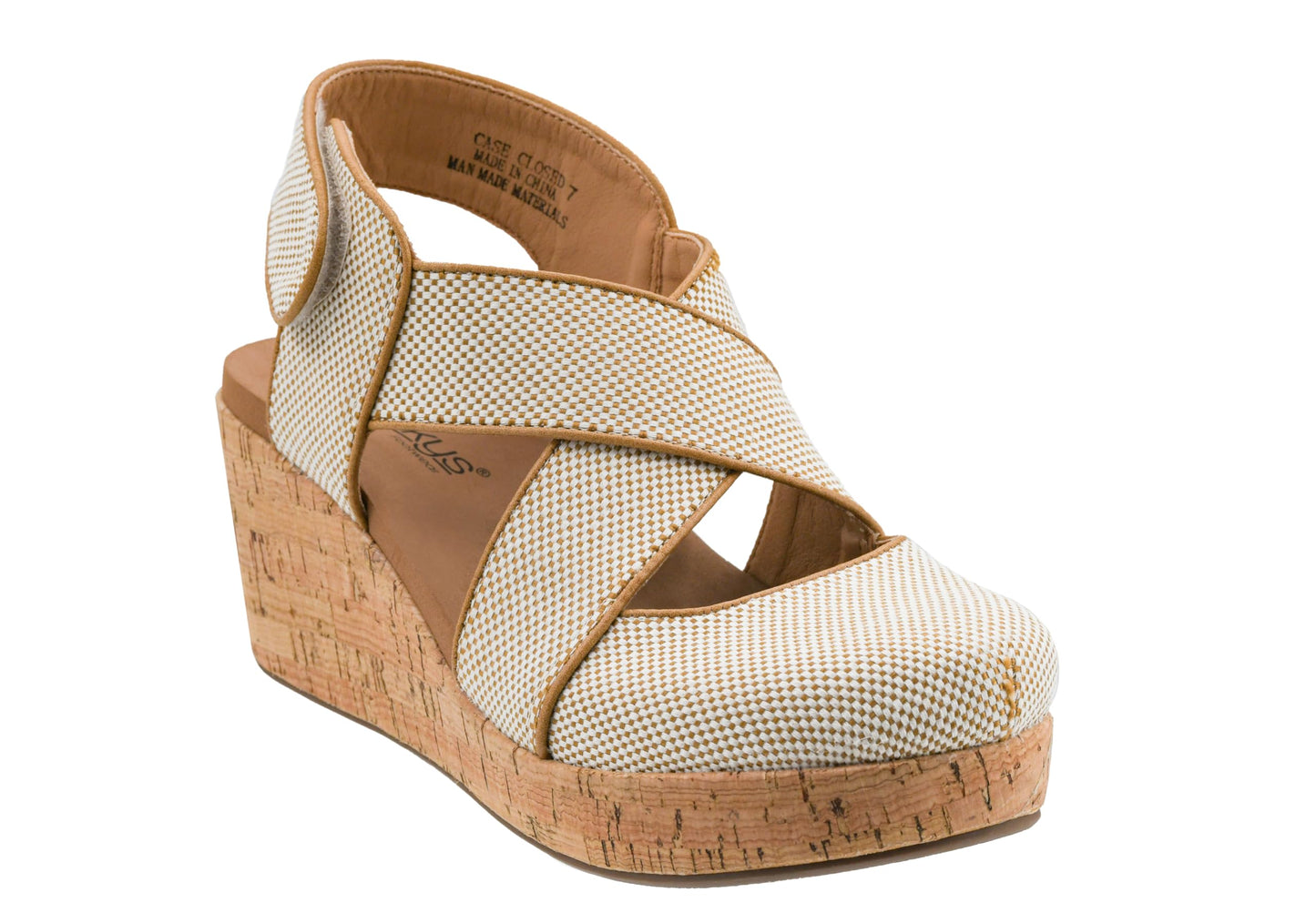 Corkys Footwear Case Closed Wedge - A Stylish 2.5-Inch Heel with 1-Inch Platform, Closed Toe, Cross Strap Upper, Hook N Loop Ankle Strap Closure, and EVA Insoles