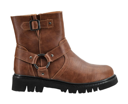 Corkys Footwear Women's Pick Of The Patch Boots - Featuring a 1.25-Inch Heel, Straps Around the Ankle with an 'O' Ring, an Adjustable Buckle, and Comfortable Insoles