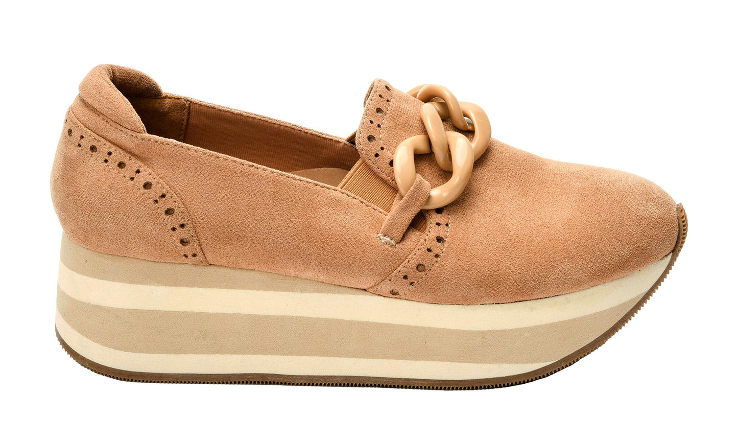 Corkys Footwear So What Slip-On 1.75-inch Platform Sneakers, Cushioned Insoles, Chunky Chain Detail, Comfortable, Stylish, Trendy Footwear