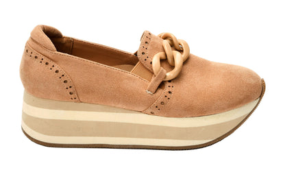 Corkys Footwear So What Slip-On 1.75-inch Platform Sneakers, Cushioned Insoles, Chunky Chain Detail, Comfortable, Stylish, Trendy Footwear