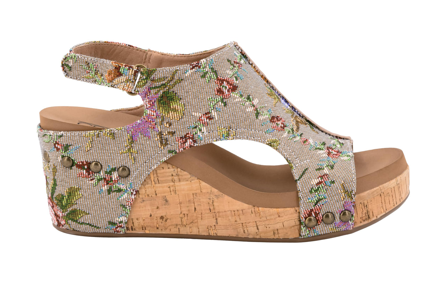 Corkys Footwear Women's Carley Wedges, Featuring Corkys EVA Foam Cushioned Insoles, A 2.5 Inch Heel, Lightweight For All Day Wear, And Hook And Loop Closure