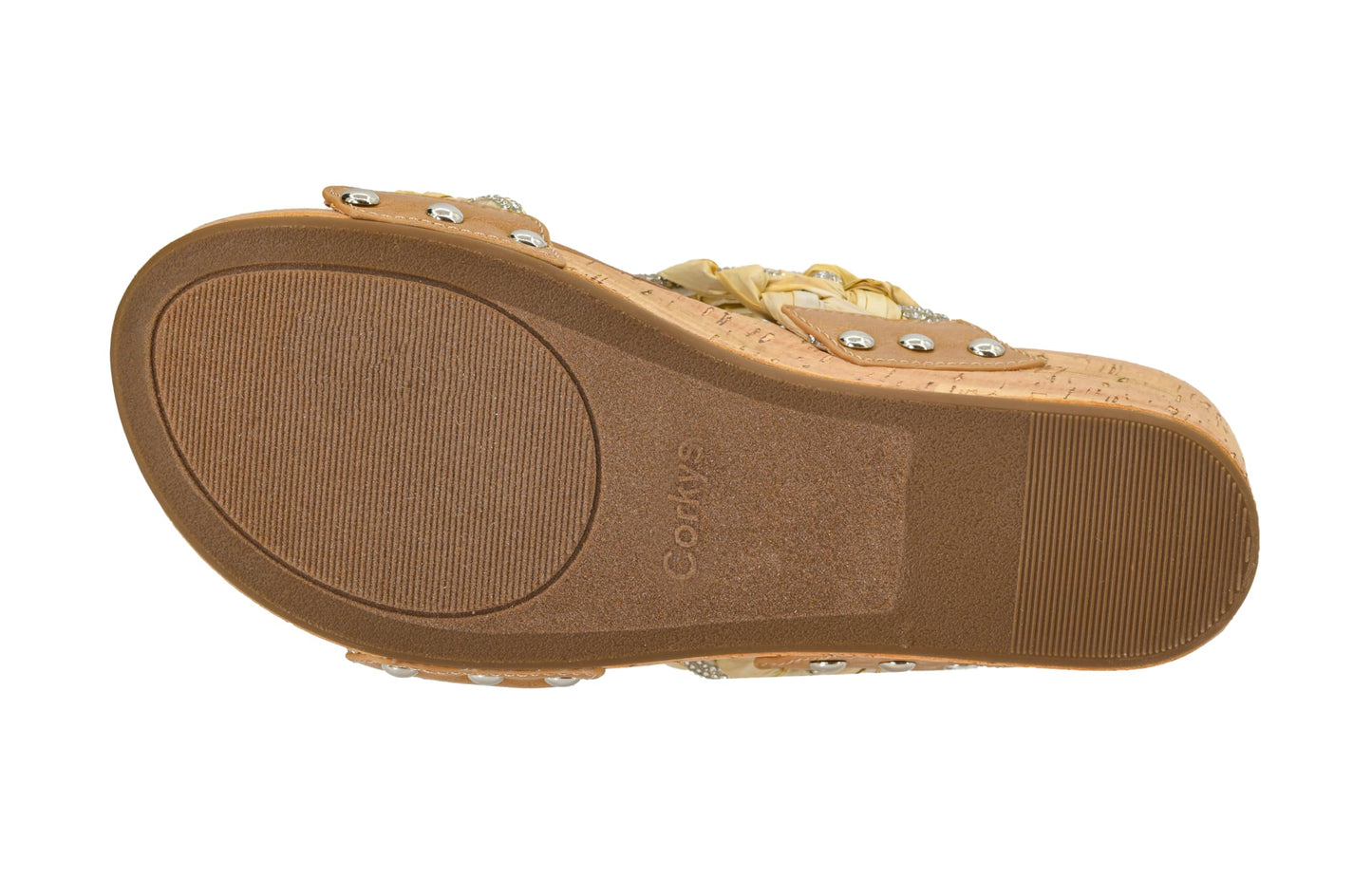 Corkys Footwear Total Knockout 2.5-Inch Wedge sandal - Two braided Straps With Touches of Rhinestones, Soft EVA Insoles, Easy Slip-on For All Day Wear