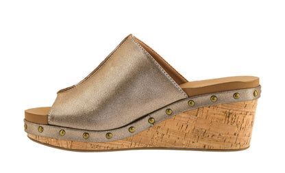 Corkys Footwear Hissy Fit Bronze Slip-in 2.5" Wedge Size 10