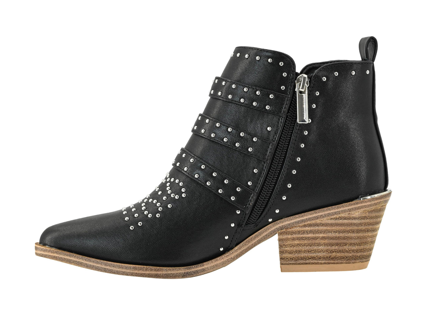 Corkys Footwear Women's Hey Girl Amazing Ankle Bootie - Featuring a 2.5-Inch Heel, Three Adjustable Buckles, A Western Studded Upper, And A Full Side Zip - All-day Wear