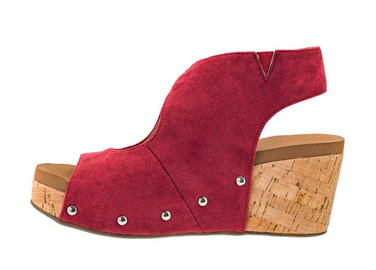 Corkys Footwear Women's Frisky Wedge - Featuring a 2.5-Inch Heel, A Lightweight Cork Heel, Adjustable Ankle Strap, and All-Day Comfort for Effortless Style