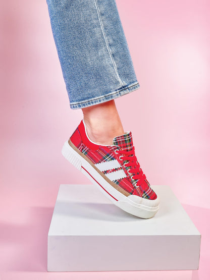 Corkys Footwear Hey Girl Womens Thats Her Fashion Sneaker - Featuring Two Stripes on The Side, Cushioned Insoles for All Day Wear, and A Lace-Up Design