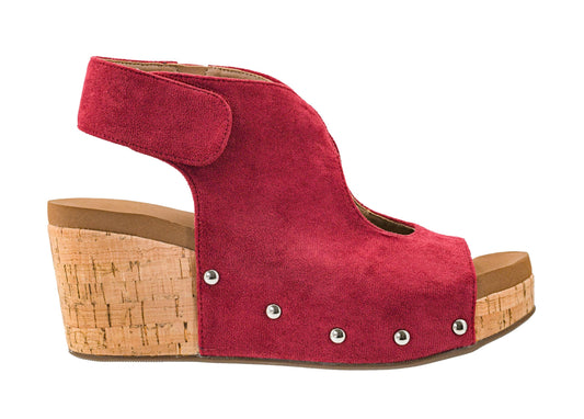 Corkys Footwear Women's Frisky Wedge - Featuring a 2.5-Inch Heel, A Lightweight Cork Heel, Adjustable Ankle Strap, and All-Day Comfort for Effortless Style