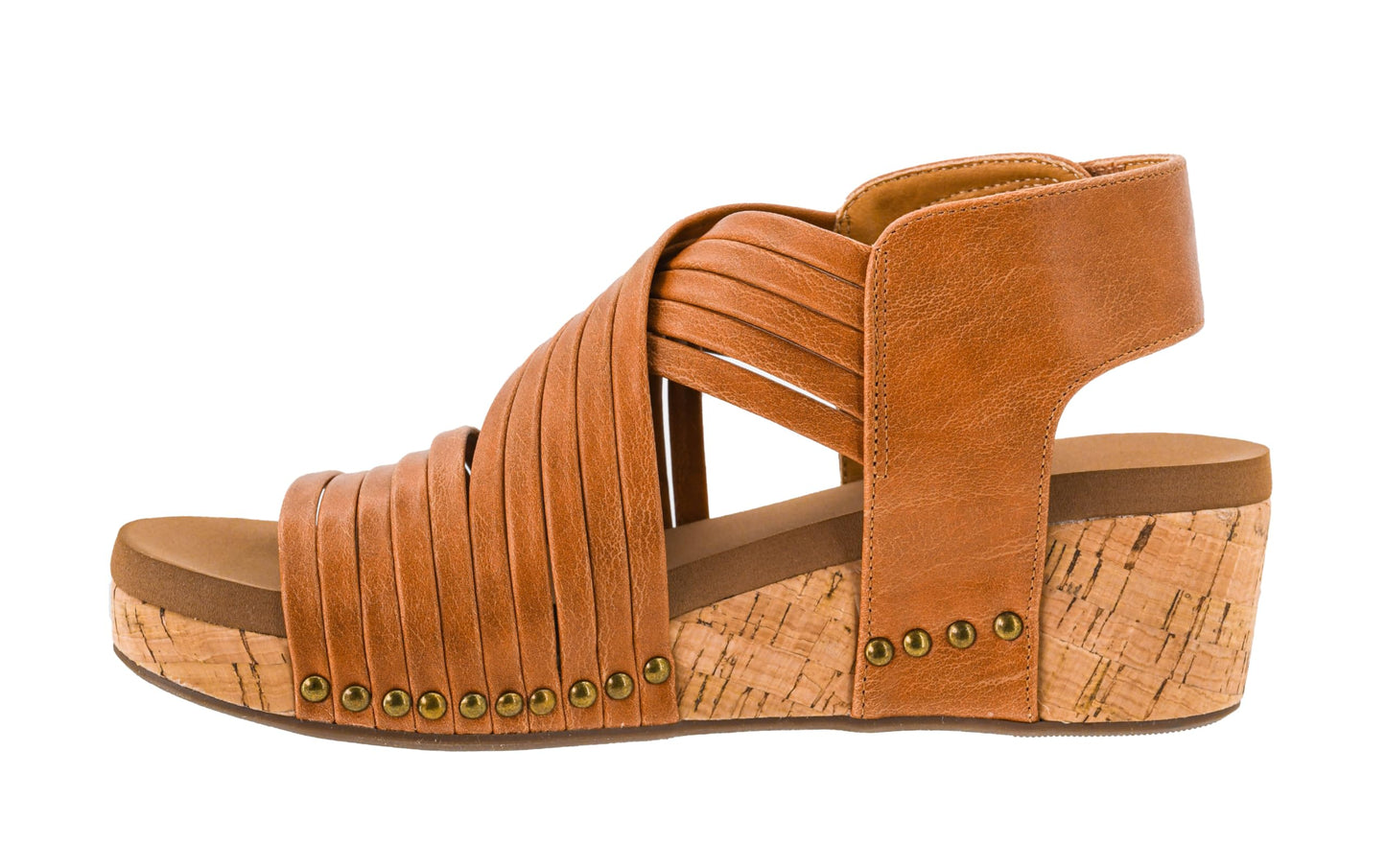 Corkys Footwear Good For You Womens Wedge Sandals – Stylish With a 2.5 Inch Heel, Cushioned EVA Insoles, and a Strappy Upper with Hook and Loop Closure