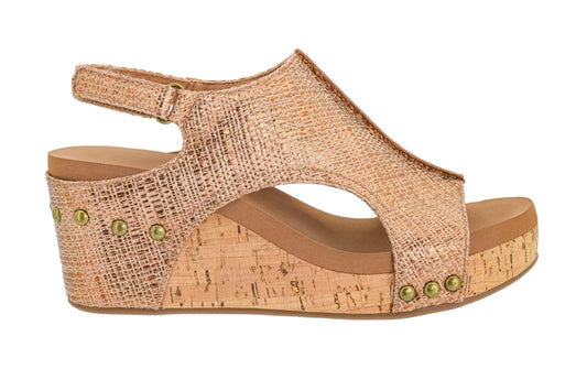 Corkys Footwear Women's Carley Wedges, Featuring Corkys EVA Foam Cushioned Insoles, A 2.5 Inch Heel, Lightweight For All Day Wear, And Hook And Loop Closure