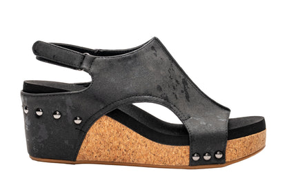 Corkys Footwear Womens Carley Wedges, Featuring Corkys EVA Foam Cushioned Insoles, A 2.5 Inch Heel, Lightweight For All Day Wear, And Hook And Loop Closure