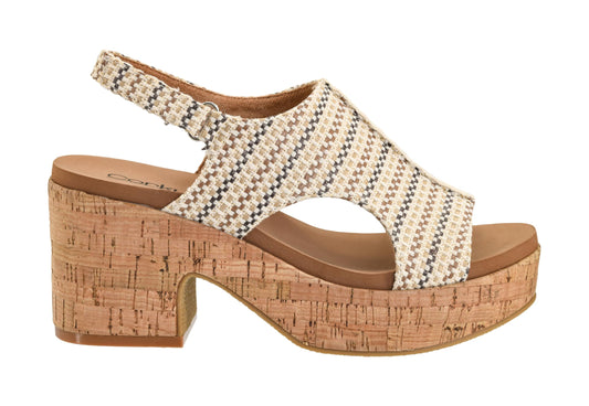 Corkys Footwear Women's Miss Carley Platform Sandal, 3 Inch Heel, Trendy And Comfortable Peep Toe with Adjustable Hook and Loop Strap, Year Round Wear