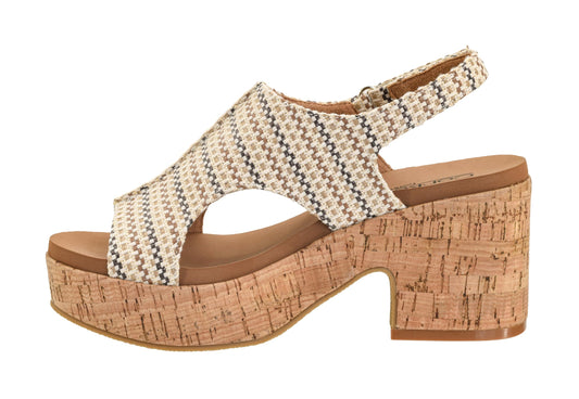 Corkys Footwear Women's Miss Carley Platform Sandal, 3 Inch Heel, Trendy And Comfortable Peep Toe with Adjustable Hook and Loop Strap, Year Round Wear