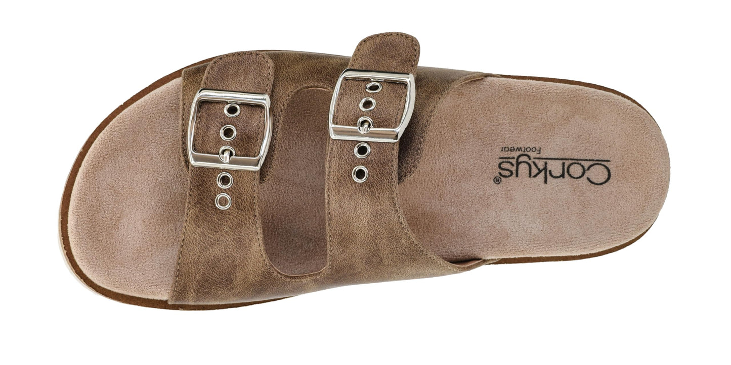 Corkys Footwear Women's Dash Sandals - Featuring Two Straps With Adjustable Buckles, A Soft Lined and Cushioned Insole, and All Day Wear - Chic and Trendy