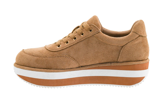 Corkys Footwear Hey Girl Jaywalking Platform Sneaker, Trendy Lace-Up Faux Suede Shoe with Cushioned Insole, Elevated Sole, and Non-Slip Grip for All-Day Comfort