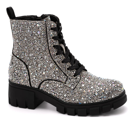 Corkys Footwear Women's Mood Clear Rhinestone Bootie