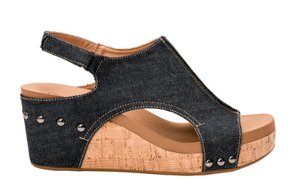 Corkys Footwear Womens Carley Wedges, Featuring Corkys EVA Foam Cushioned Insoles, A 2.5 Inch Heel, Lightweight For All Day Wear, And Hook And Loop Closure