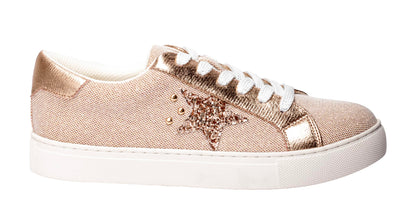 Corkys Footwear Women's Supernova Lace-Up Glitter Star Sneakers
