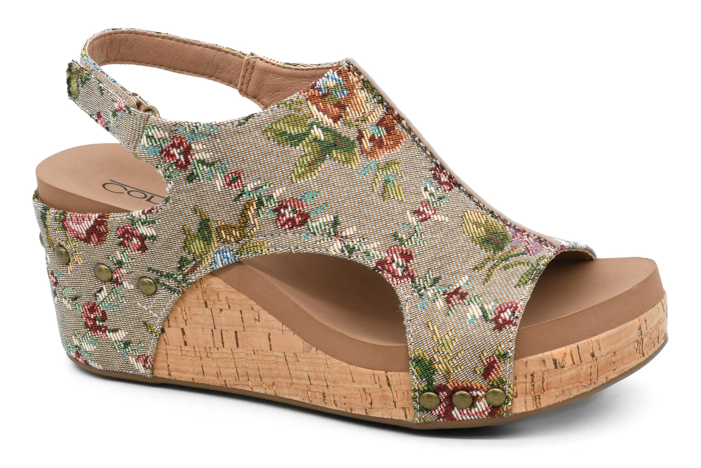 Corkys Footwear Women's Carley Wedges, Featuring Corkys EVA Foam Cushioned Insoles, A 2.5 Inch Heel, Lightweight For All Day Wear, And Hook And Loop Closure