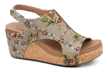 Corkys Footwear Women's Carley Wedges, Featuring Corkys EVA Foam Cushioned Insoles, A 2.5 Inch Heel, Lightweight For All Day Wear, And Hook And Loop Closure