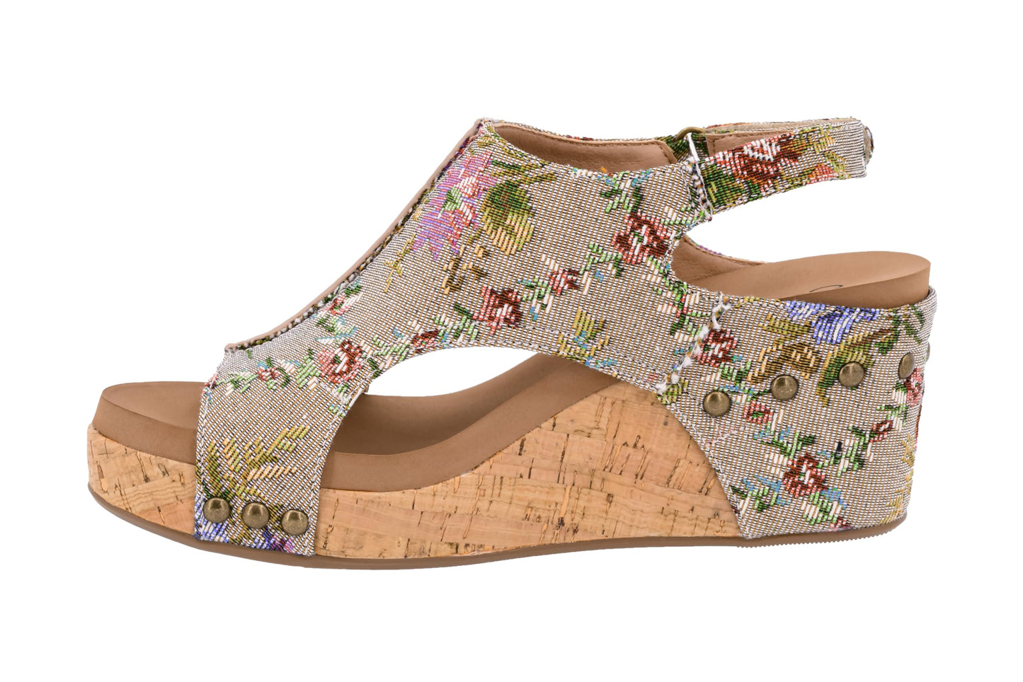 Corkys Footwear Women's Carley Wedges, Featuring Corkys EVA Foam Cushioned Insoles, A 2.5 Inch Heel, Lightweight For All Day Wear, And Hook And Loop Closure