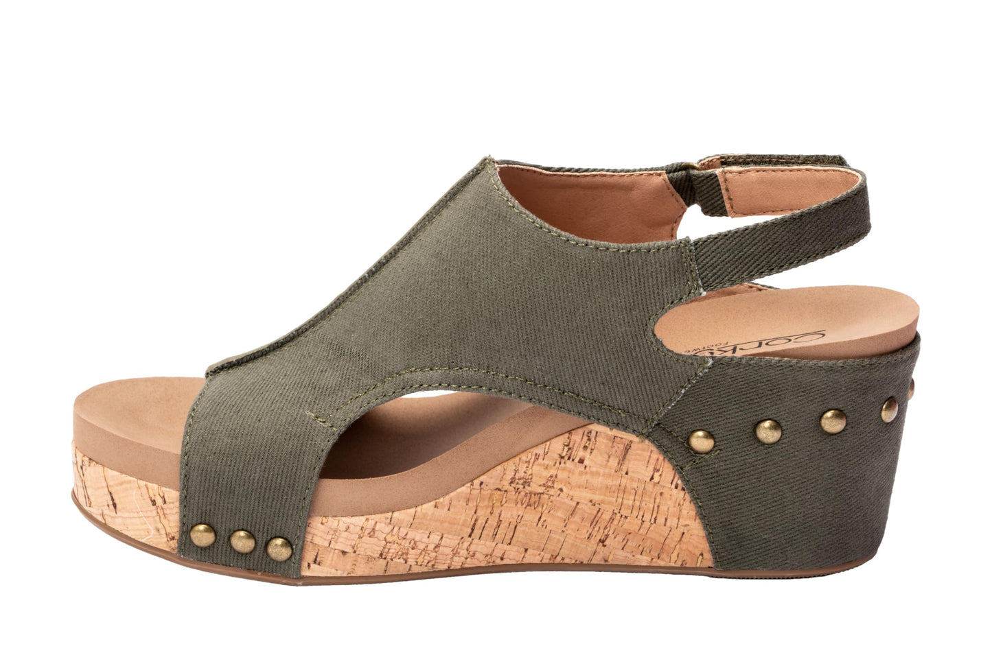Corkys Footwear Women's Carley Wedges, Featuring Corkys EVA Foam Cushioned Insoles, A 2.5 Inch Heel, Lightweight For All Day Wear, And Hook And Loop Closure