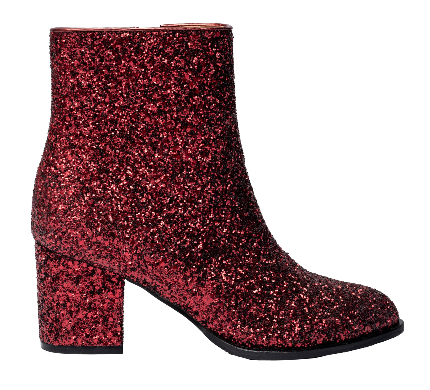 Corkys Footwear Women's Glitter Razzle Dazzle Ankle Bootie Burgundy Glitter Size 09